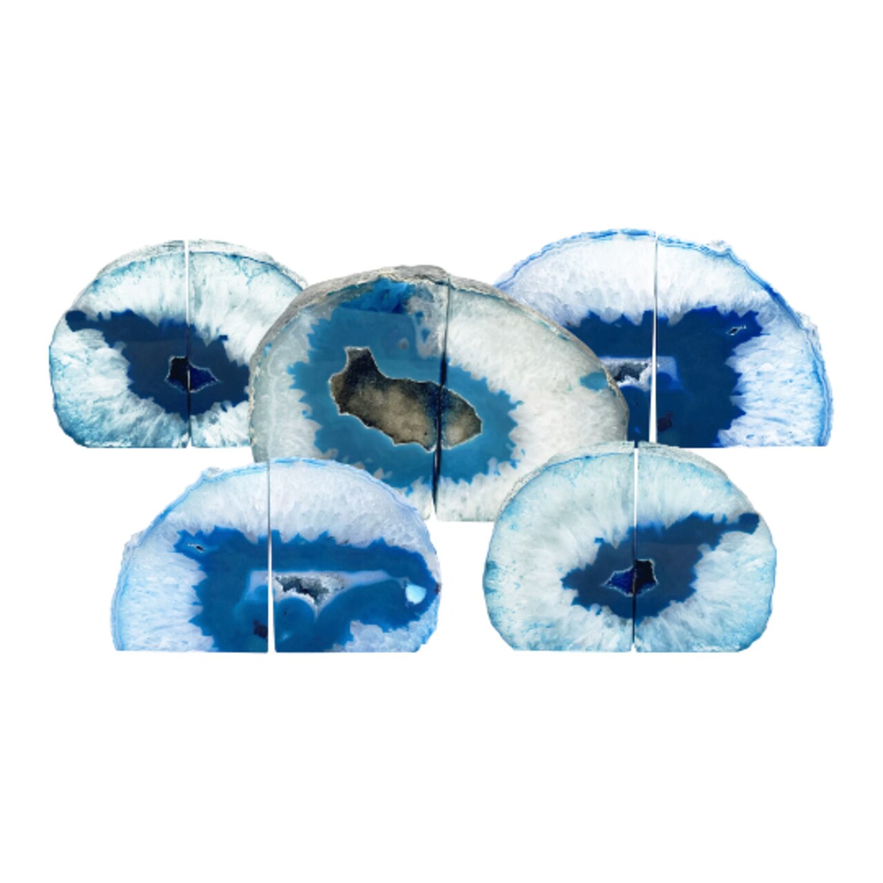 Teal Agate Bookend Pair, Natural Geode Bookend, Healing Crystal Bookend Set, Choose Size, Home Décor, GemMartUSA (BKTL)